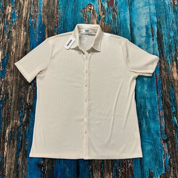 NWT Coofandy Mens 2 Piece Short Sleeve Button Down Shirt & Loose Pants Set XL - Picture 5 of 12